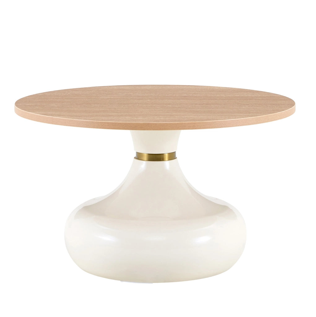 Set di 2 tavolini da caffè sovrapponibili in MDF e metallo; effetto legno; Wood