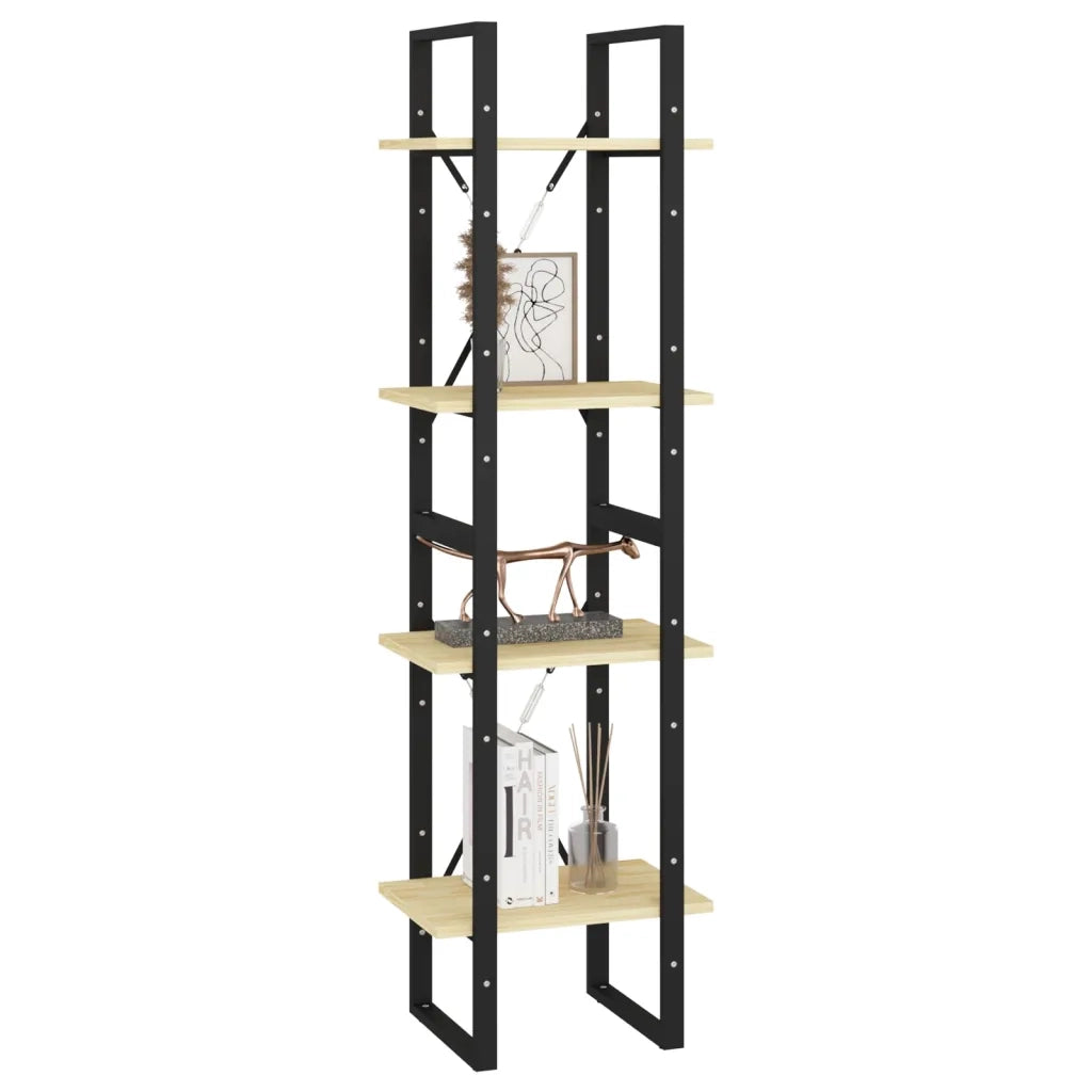 Libreria a 4 Ripiani 40x30x140 cm in Legno Massello di Pino