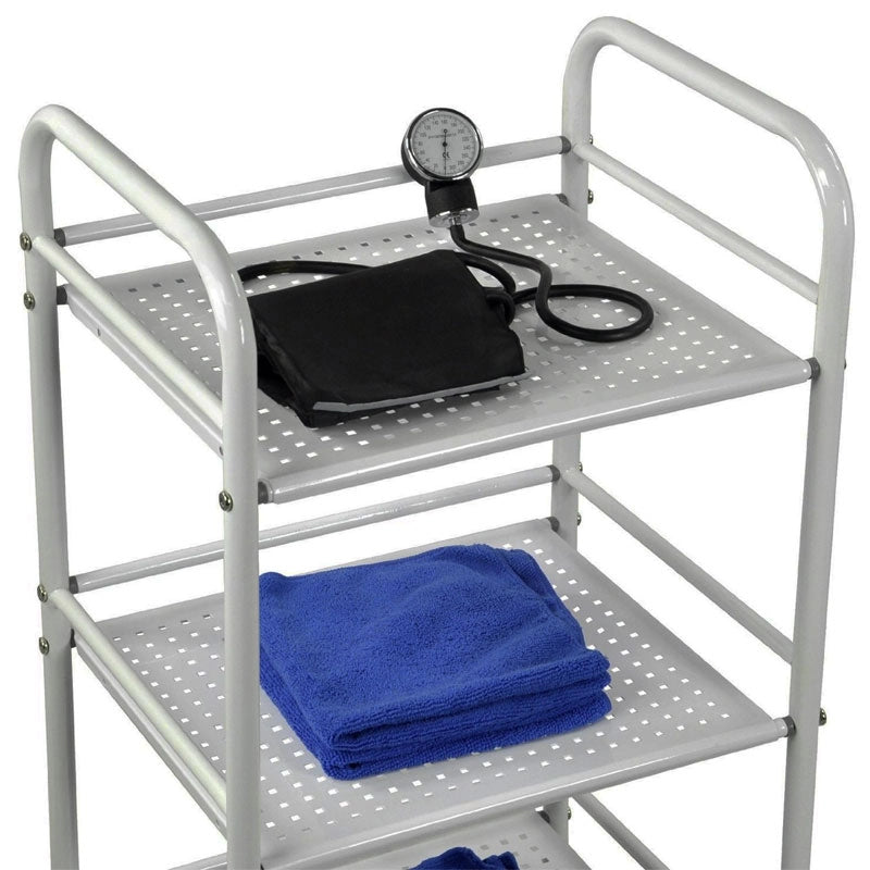 Carrello Portaoggetti Multiuso 3 Ripiani Bagno Cucina Parrucchiere Estetista 4 Ruote in Acciaio