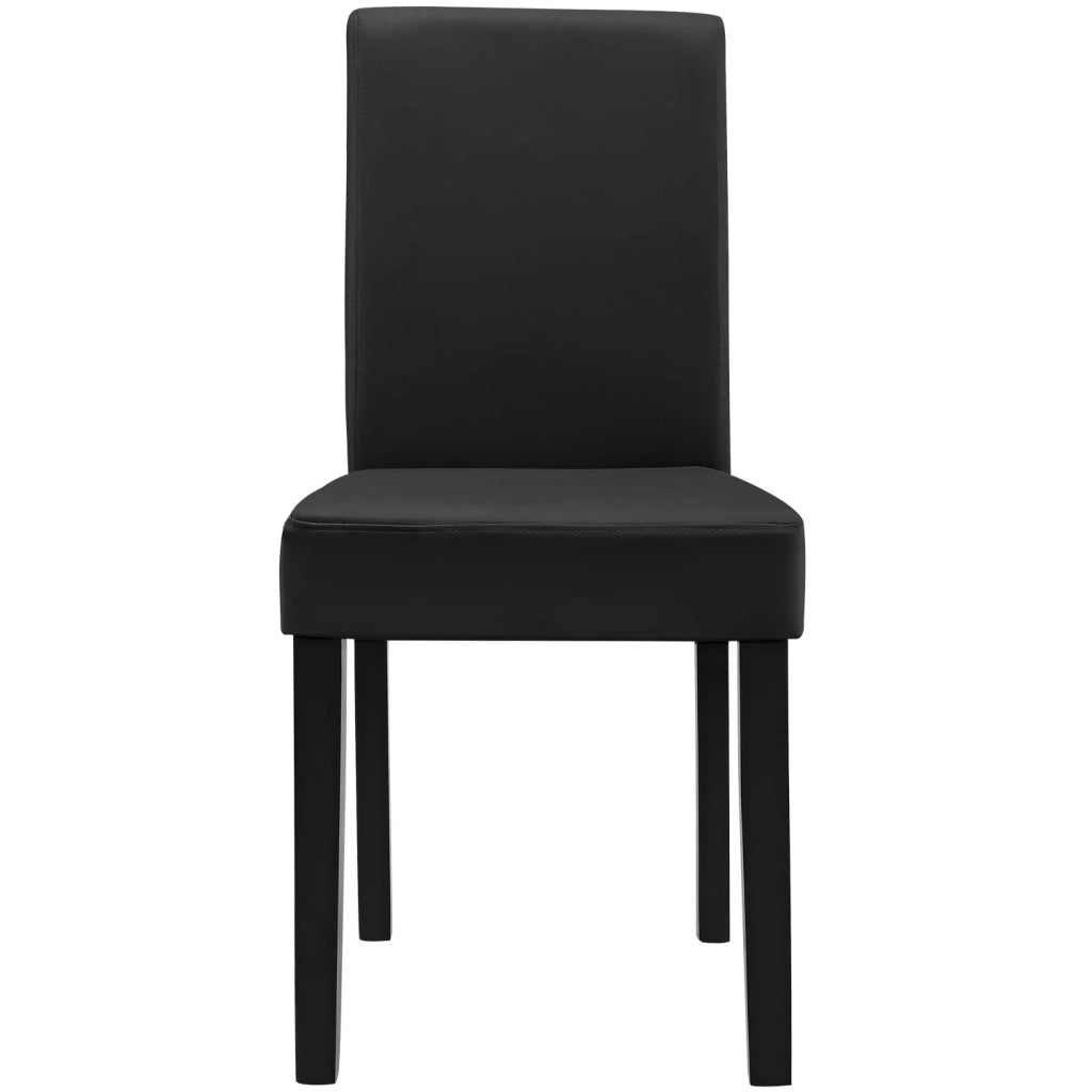 Tavolo da pranzo antico in rovere con 6 sedie rivestite in similpelle nera 140x90 cm 03_0004075