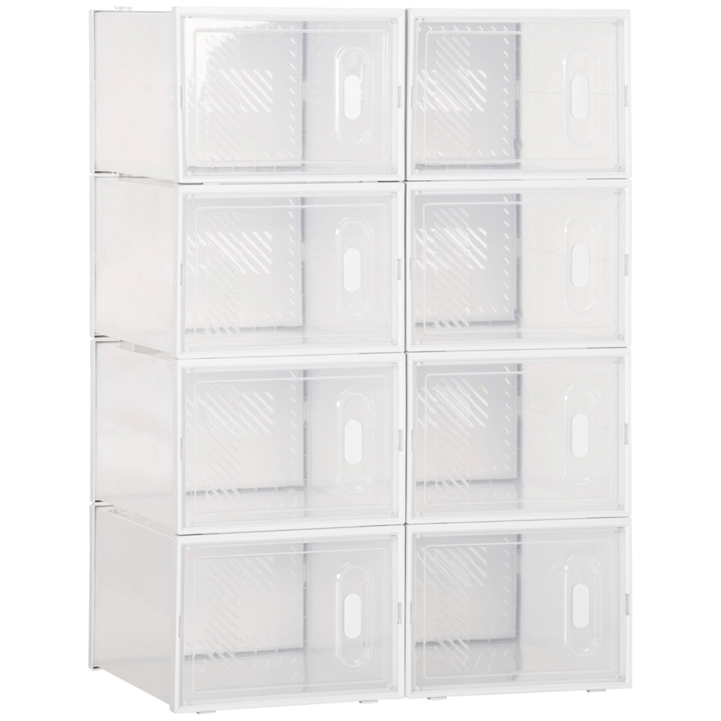 Scarpiera Modulare 8 Cubi ¨C Zephmum ¨C Plastica PP Bianco 28x36x21 cm