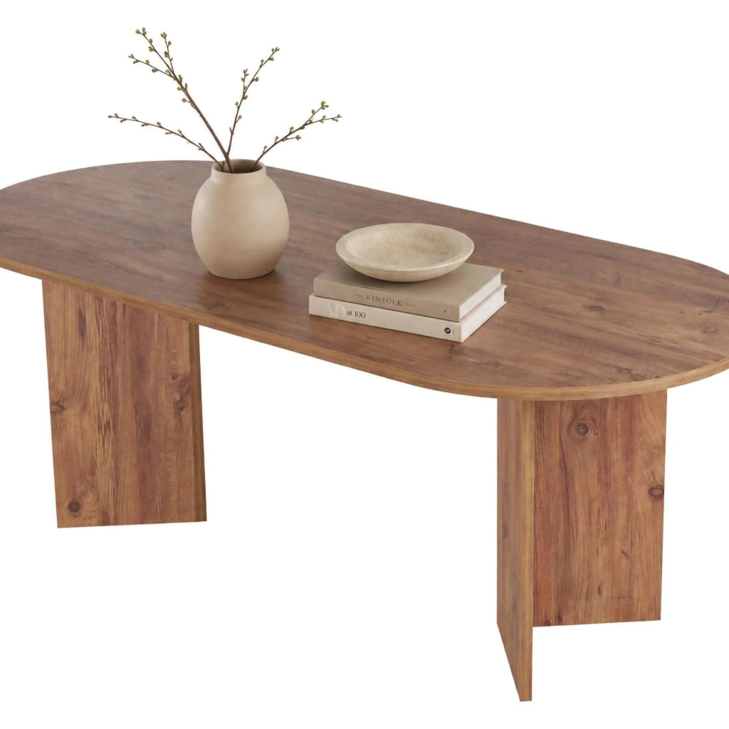 Nofalota, Tavolo Fisso 6 Posti, 200x90x75h cm Marrone Rovere Nodi