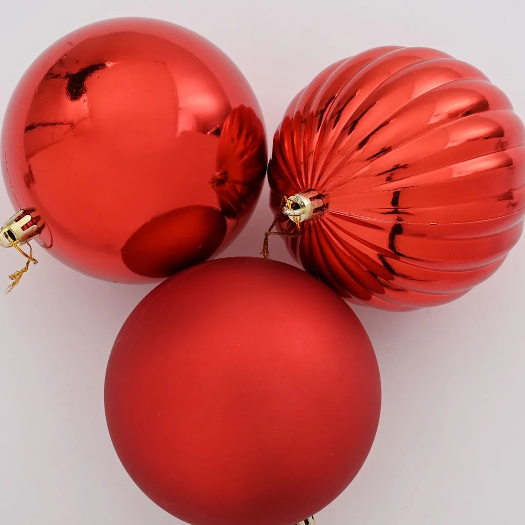 Set di palline di Natale XXL 3 pz Rosso Plastica CFW6649512