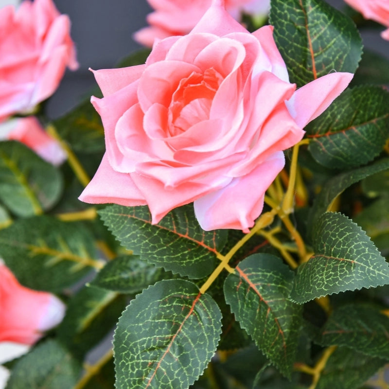 Grandi rose artificiali, 90 cm, pianta artificiale, albero di rose artificiali in plastica in vaso, albero artificiale dall'aspetto realistico, per
