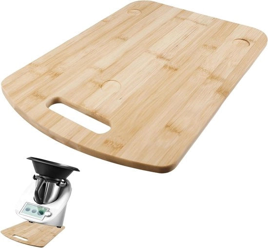 Piastra di Trasporto in Bambù con Ruote Universali per Thermomix TM6 TM5 Monsieur Cuisine Smart - Accessori Piastra Rotolante Slider per Spostamento Facile - Più Stabile e Pratico - di Qualità e Duraturo
