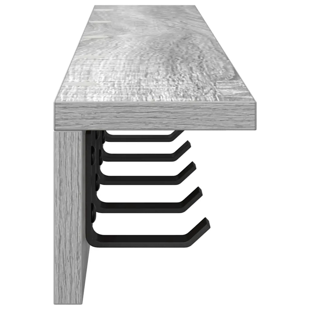 Appendiabiti a muro Grigio Sonoma 80 x 10,5 x 10,5 cm 874368