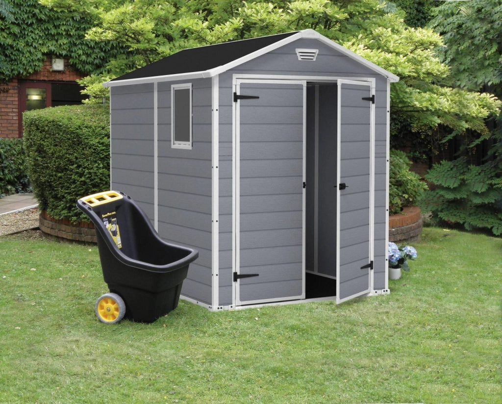 Casetta da giardino Cranbrook, Capanno da esterno, Rimessa da giardino, Ripostiglio per attrezzi, 186x237 h227 cm, Grigio
