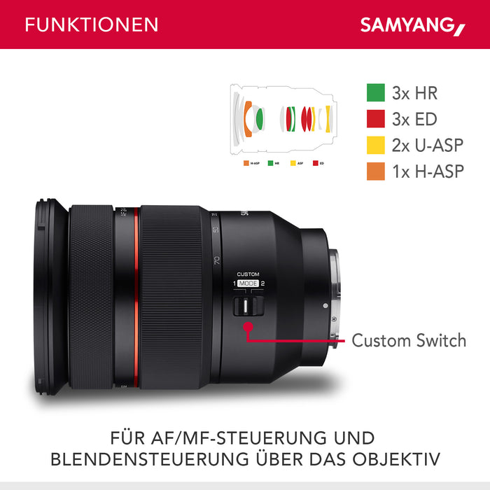 Set Obiettivo zoom fotografico AF 24-70mm e Lens Station, per Sony E mount – Autofocus, full frame e APS-C, intensità luminosa F2.8, per fotocamere Alpha A9 A7 A7C A7C II A7C R A6000