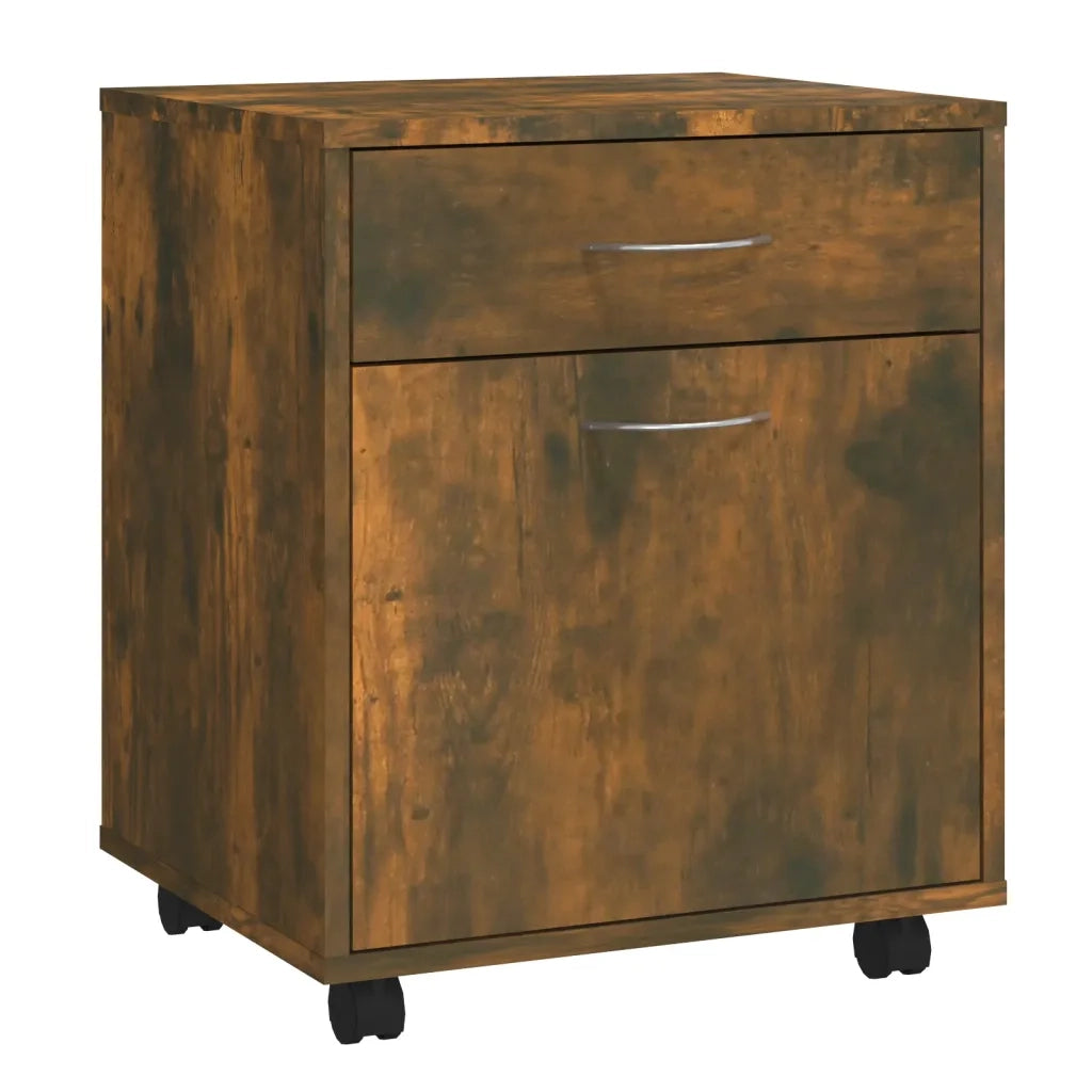 Armadietto con Ruote Rovere Fumo 45x38x54 cm Legno Multistrato cod mxl 40638