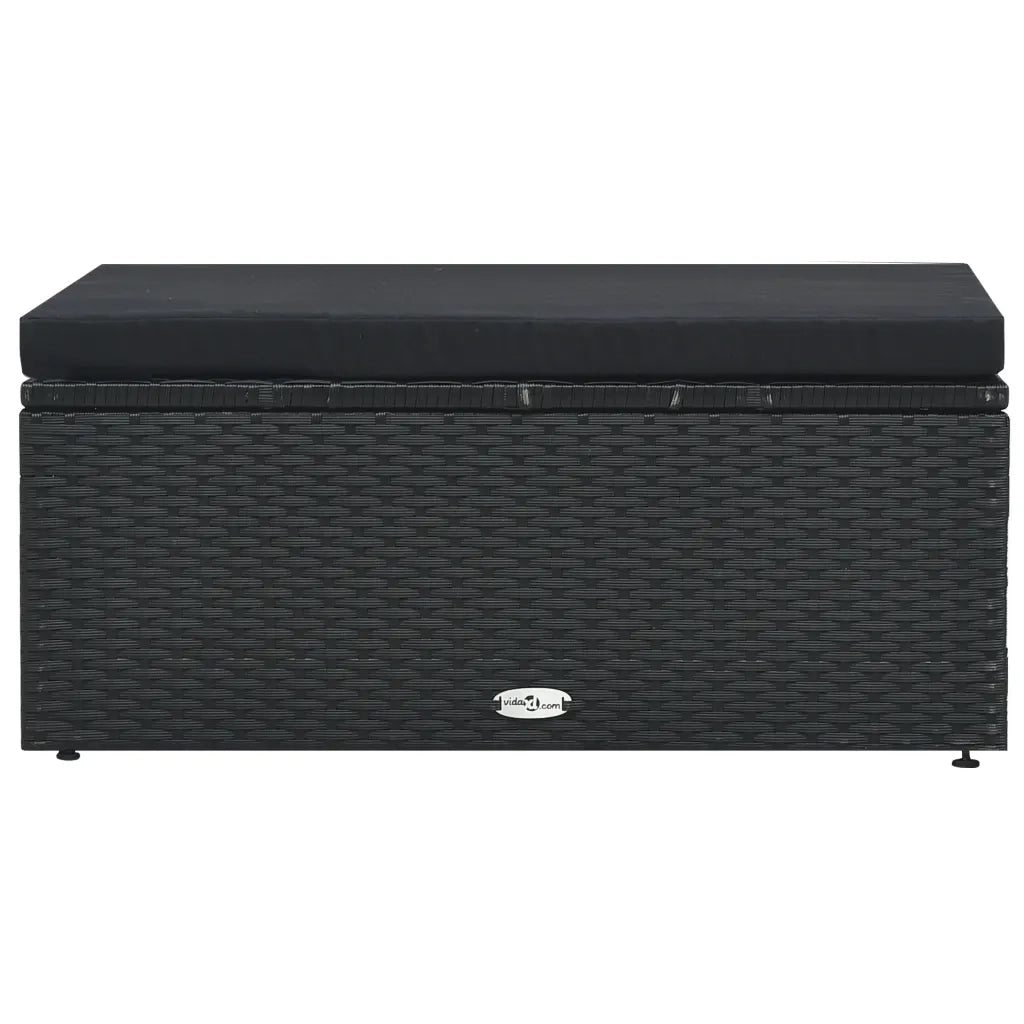 Set Divani da Giardino 5 pz con Cuscini in Polyrattan Nero 47813