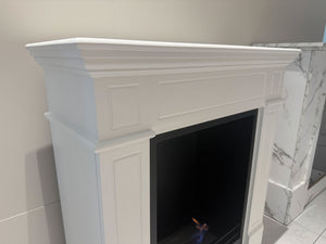 Camino a Vapore da Pavimento Leonardo 81x30x86 cm in MDF Bianco Laccato