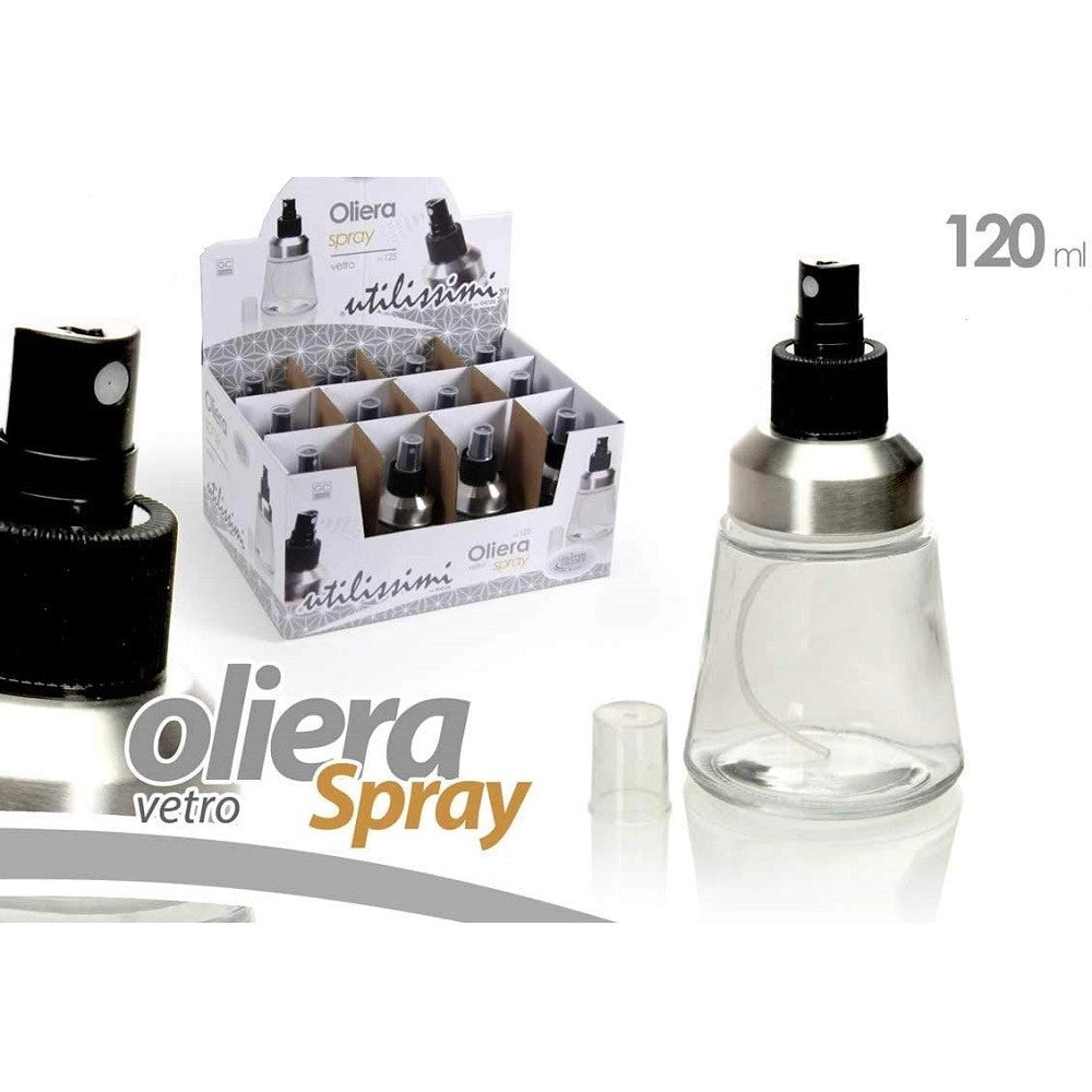 Trade Shop - Oliera Spray 120 Ml Bottiglia Spruzzatore Olio Vetro Condimento Insalata 813122 -