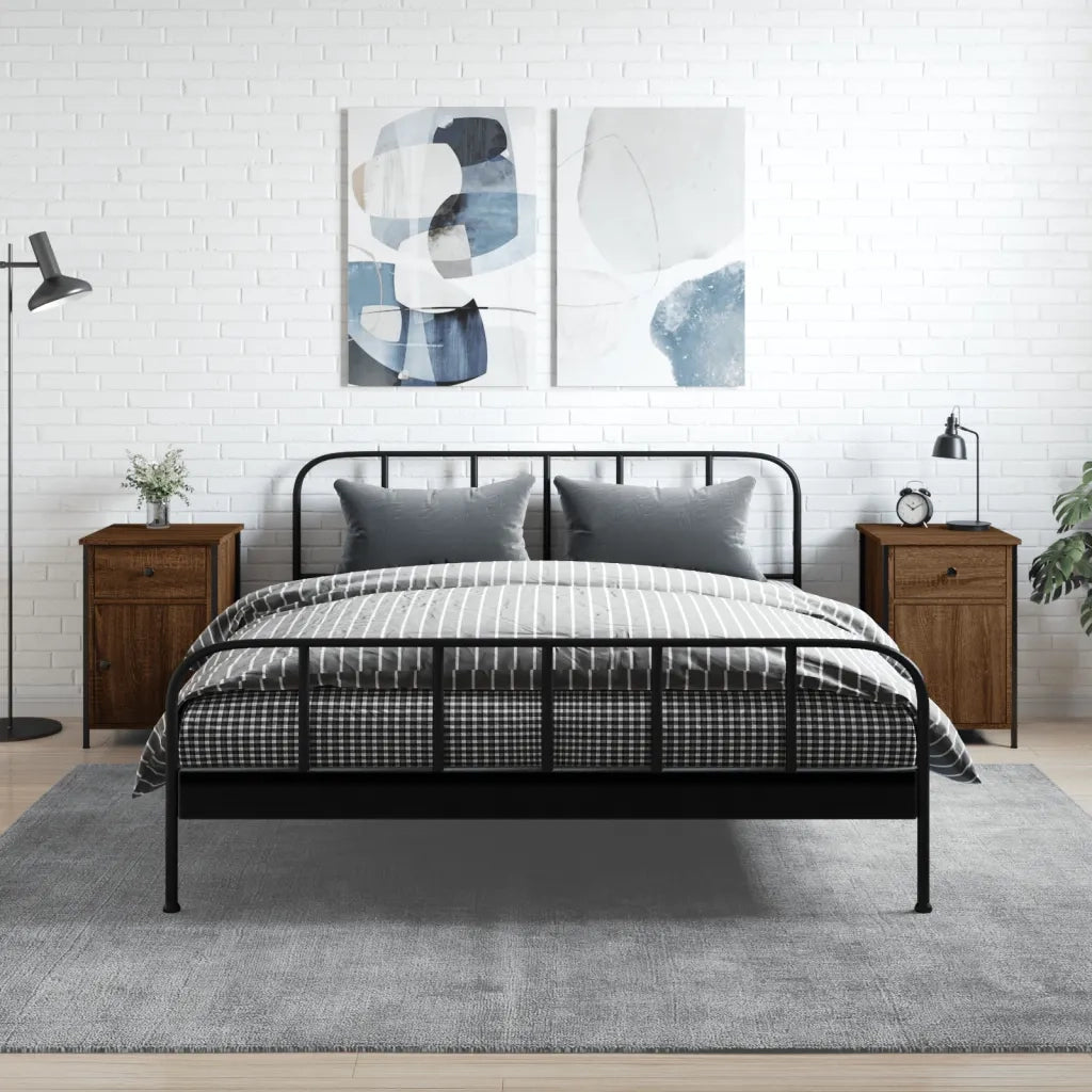 Set di 2 Comodini | Armadio da Notte | Mobiletto da notte Rovere Marrone 40x42x60 cm Legno Multistrato