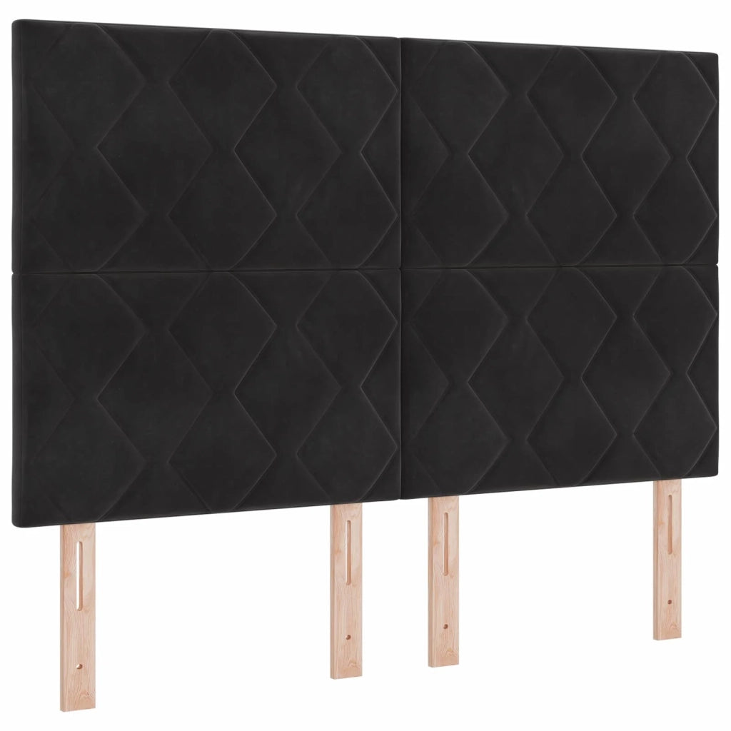 Letto box spring con materasso Nero 140 x 190 cm Velluto 3453646