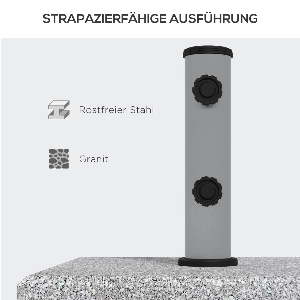Base per ombrelloni in granito con ruote ¨C zephmum ¨C 28 kg, per pali 32/38/48mm, grigio