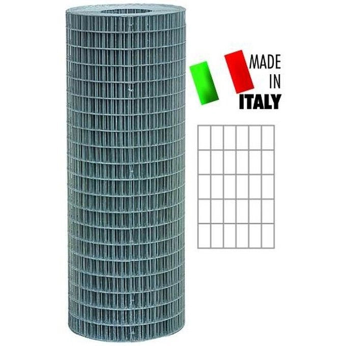 Frigerio H 100 - 50x25 mm - F.1,90 RETE FIRST Rete elettrosaldata zincata 50x25 mm filo Ø 1,90 mm altezza 100 cm rotolo da 25 metri colore Zincato