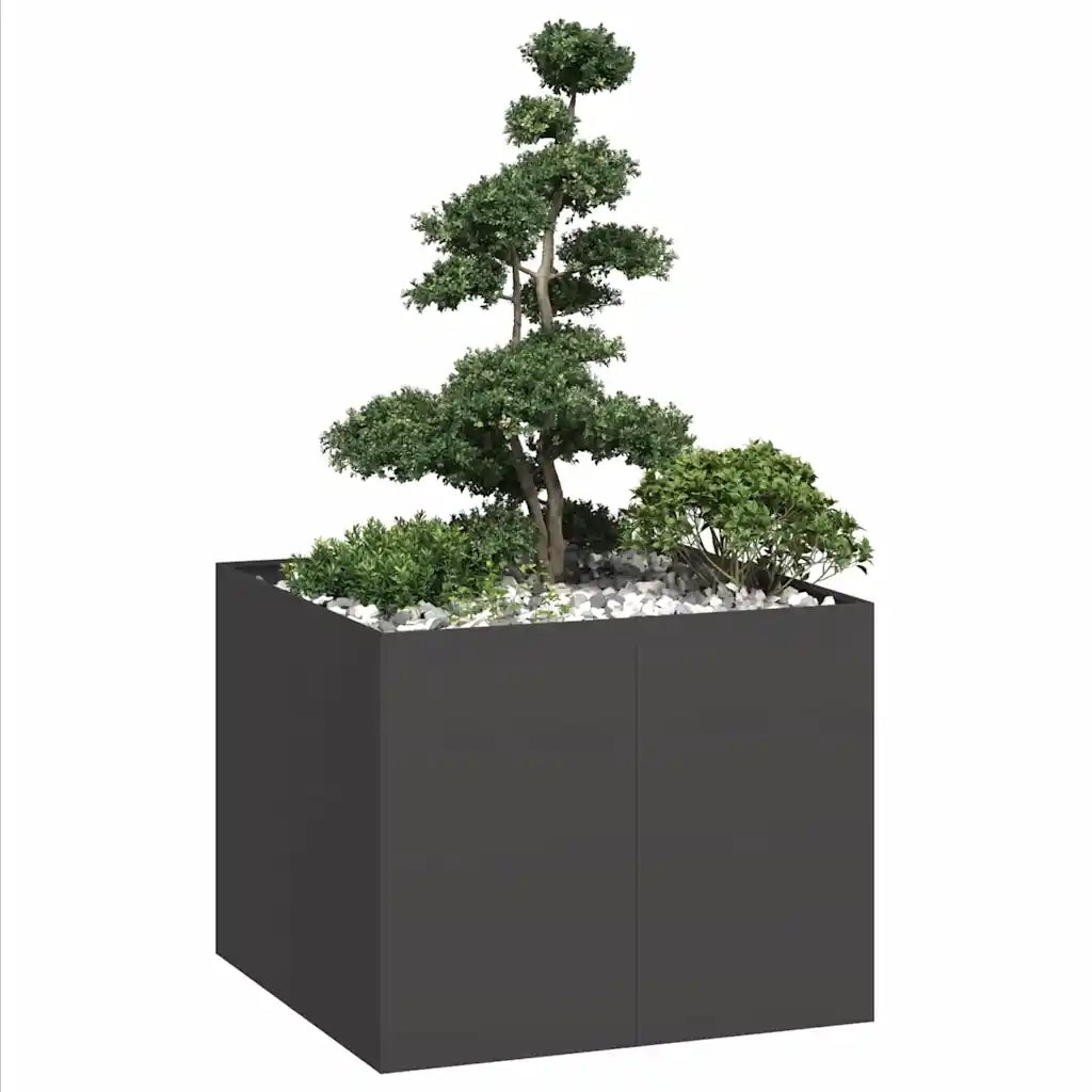Fioriera Nera 100x100x80 cm in Acciaio 860822