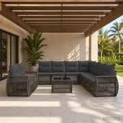 Set Divano da Giardino 10 pz Grigio e Grigio Scuro polyrattan 3435461