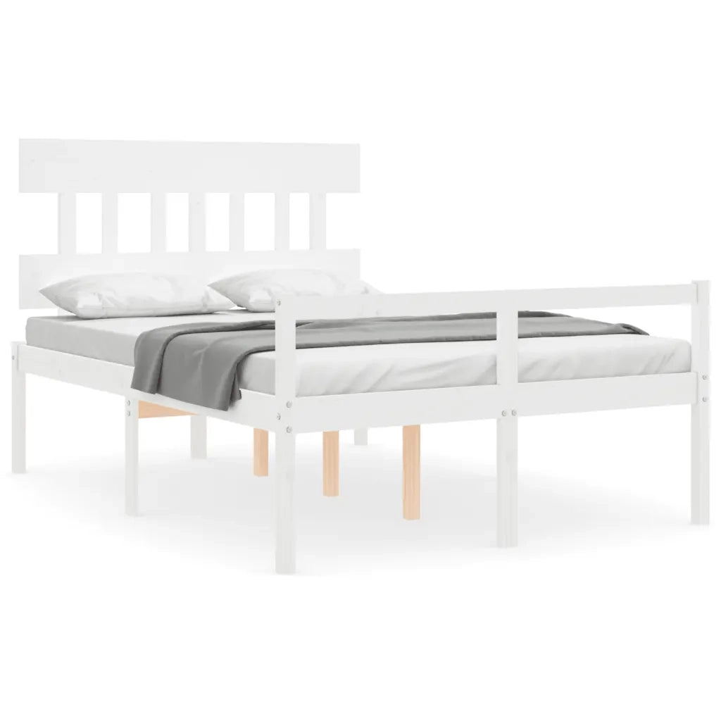 Letto per Anziani con Testiera Bianco 140x190 cm Legno Massellocod mxl 117776