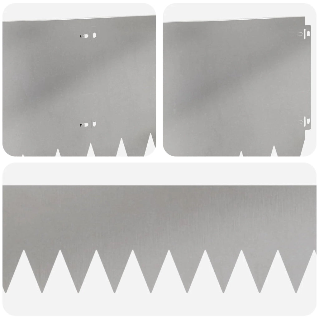 Bordura per Prato 20 pcs 103 x 30 cm Acciaio Argento 8008415