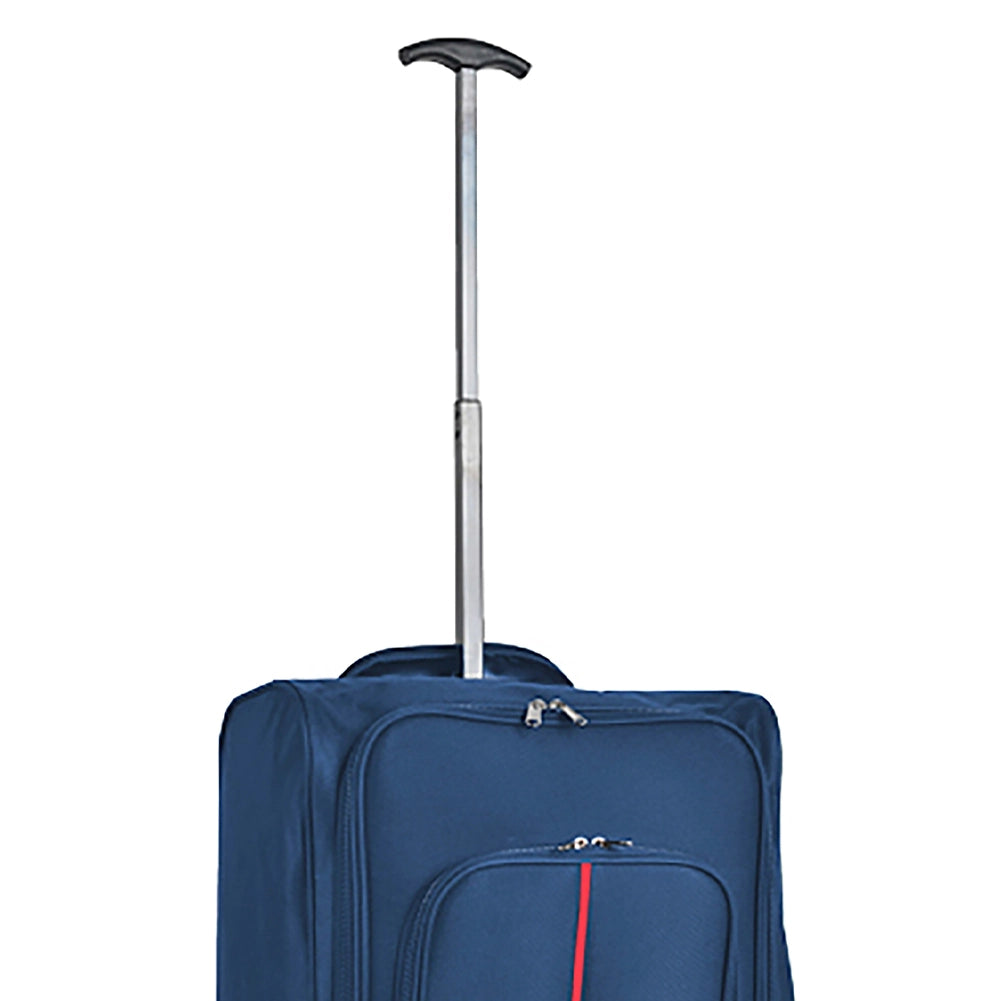 Set 3 Valigie Morbide Trolley da Viaggio Blu e Rosso Bagaglio a Mano 50-55-60 cm