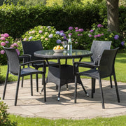 Buono, set di Sedie 4 Sedie Made in Italy, Nero Antracite