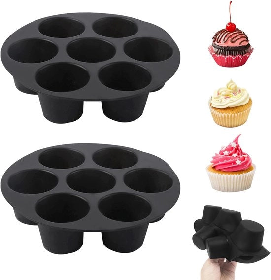 Set di muffin di silicone da 2 - Muffinere da profondità - Antiscorrosione - Muffinere profonde - Resistente al calore - Sicuro per l'alimentazione