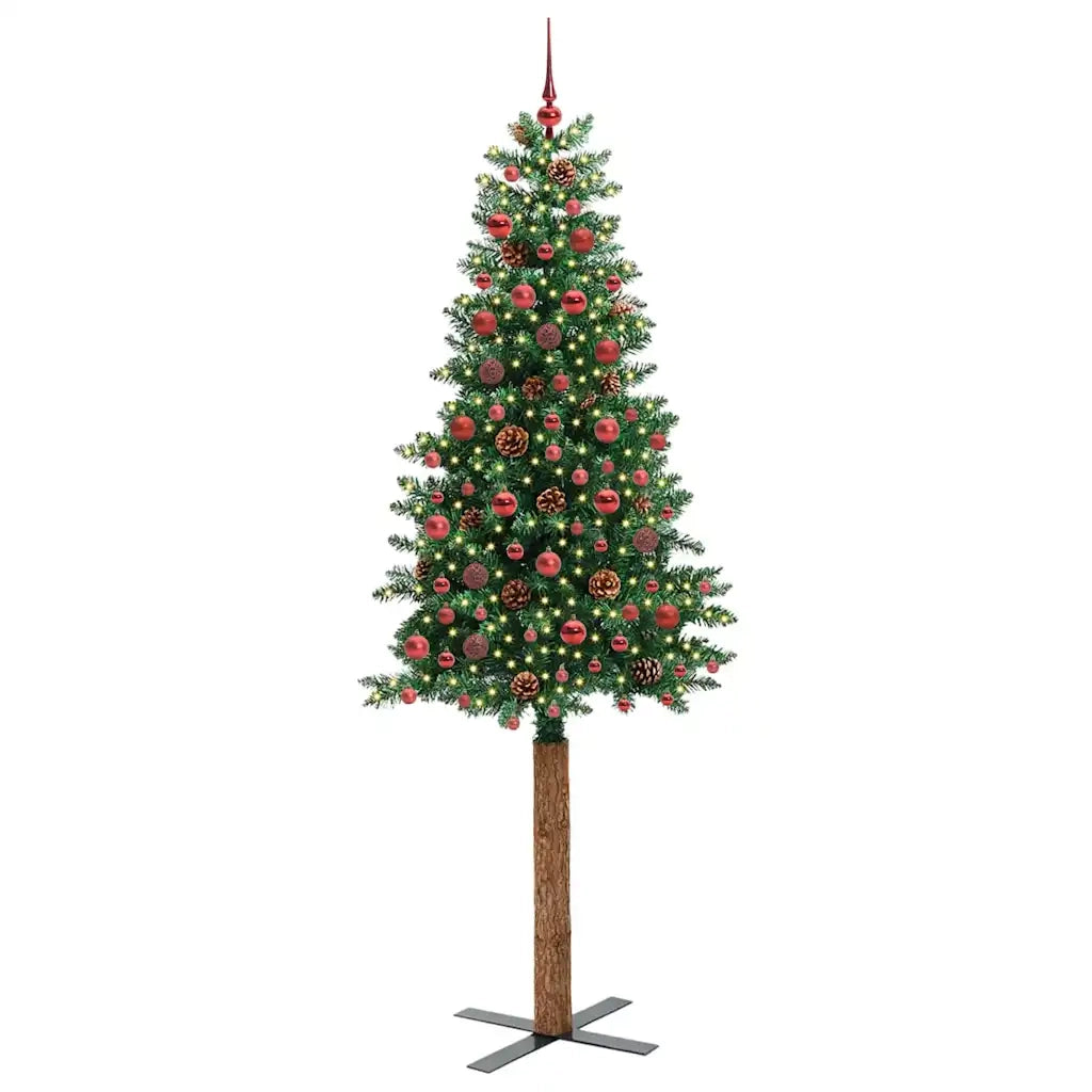 Albero di Natale snodato con 300 LED con supporto-Albero Natalizio Verde 210 cm 179735