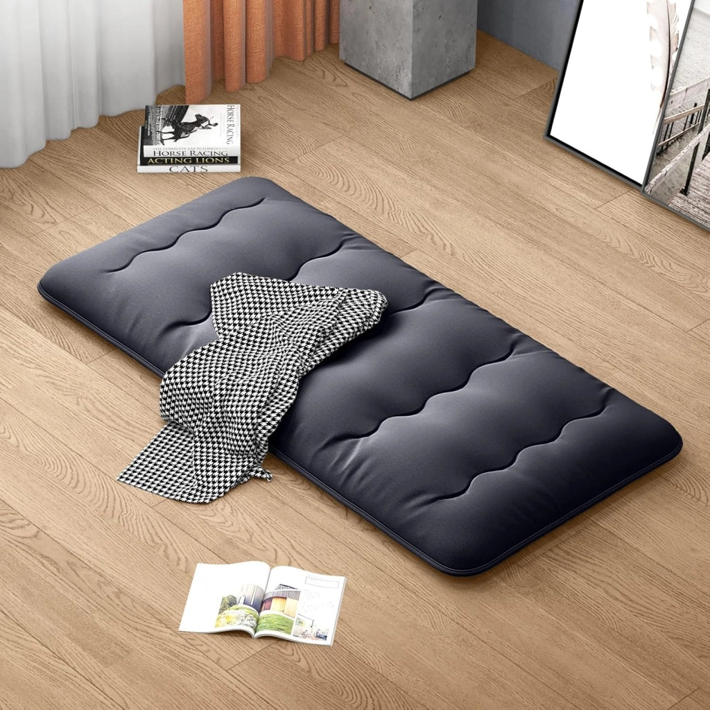 Materasso da pavimento 90 x 200 cm, Futon Giapponese, Tatami, pieghevole e portatile, con borsa per il trasporto e rivestimento rimovibile, per camera degli ospiti, camera da letto