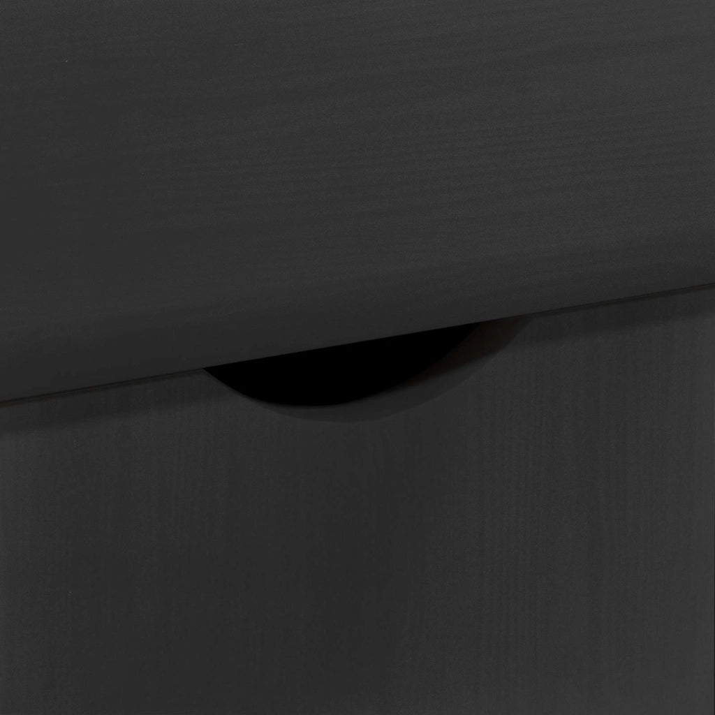 Mobile con Ruote Nero 100 x 39 x 65,5 cm Legno di Pino Massello