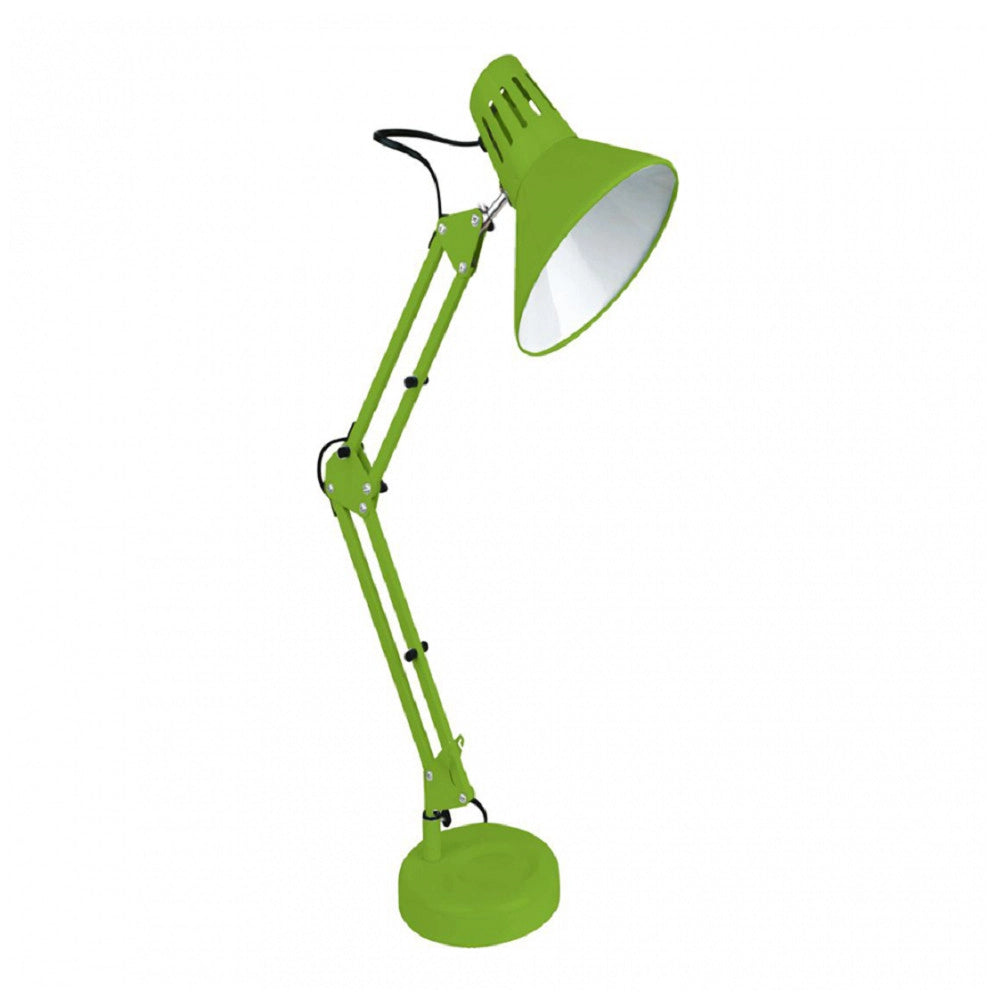 Trade Shop - Lampada Da Scrivania Con Braccio Snodabile Attacco E27 Luce Tavolo Per Ufficio - Verde