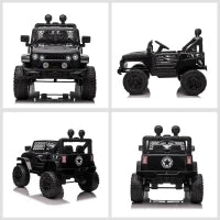 Macchina Elettrica per Bambini 3-6 Anni da 12V con Telecomando, Fari e Clacson, 100x64.2x71 cm, Nero
