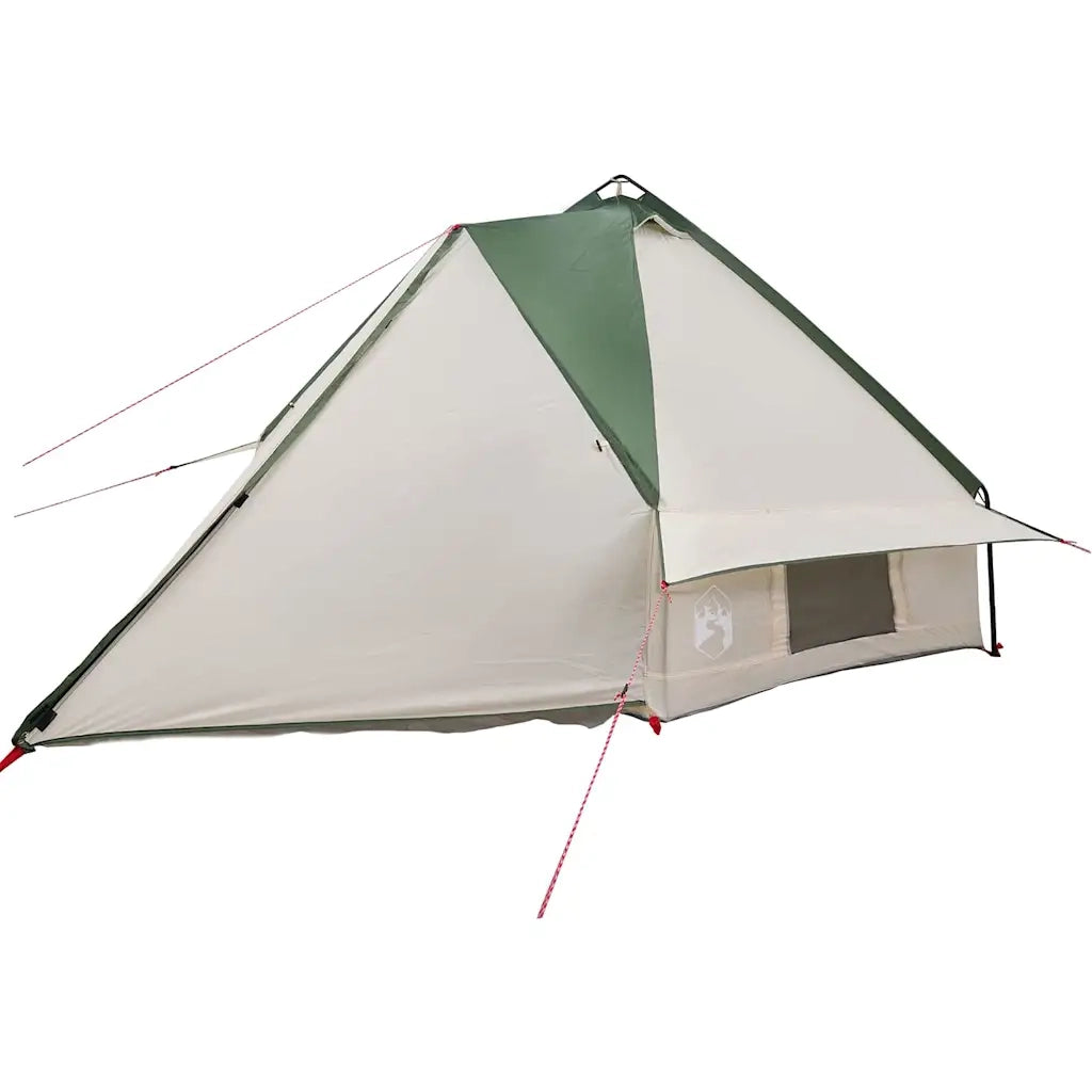 Tenda Teepee per 8 persone-Tenda da campeggio Verde e Bianco 490 x 410 x 210 cm