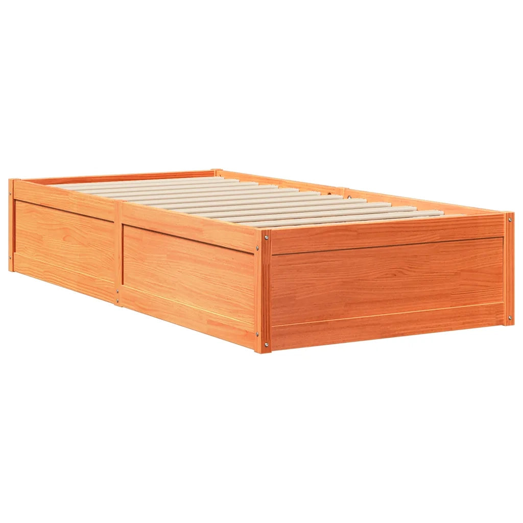 Letto senza Materasso Marrone Cera 100x200 cm in Legno di Pino