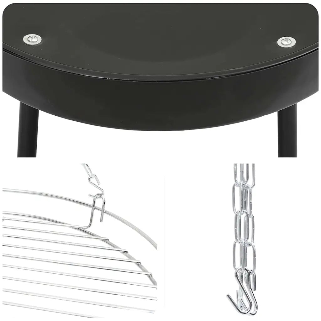 Treppiede da Campeggio 3 pz Nero Acciaio CFW2870069
