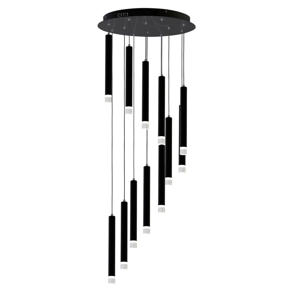 Lampadario LED Milagro Carbon ML6161 nero Ø45 12W 12 luci