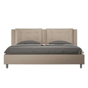 BS COM Letto senza rete imbottito 180x200 similpelle tortora