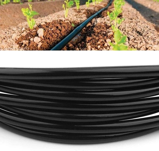 Sistema di Irrigazione a Gocce - Tubo di Raffreddamento in PVC - 4/7 mm - Seringa Distributrice - Nero - 5 metro