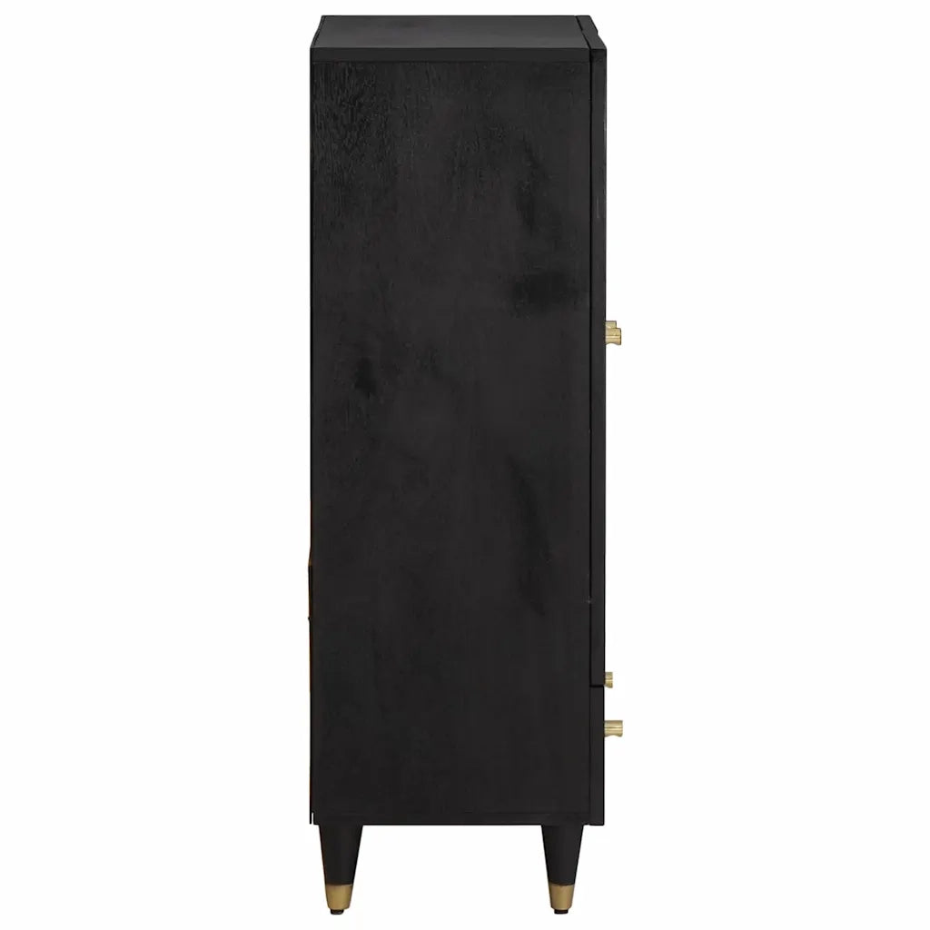 Credenza | Madia | Buffet da pranzo | Armadio da pranzo Nero 60 x 33 x 100 cm Legno di mango massello