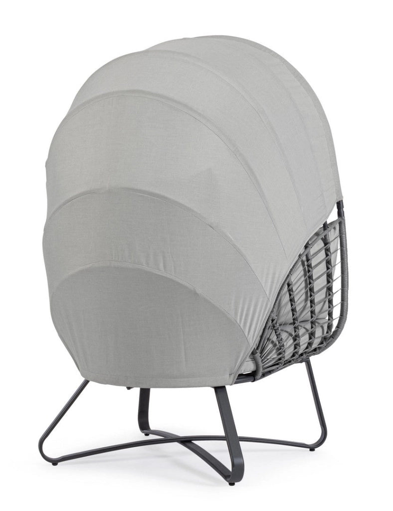 Poltrona con Cuscini da Giardino 100x90x152 cm in Acciaio Eldon Grigio Chiaro