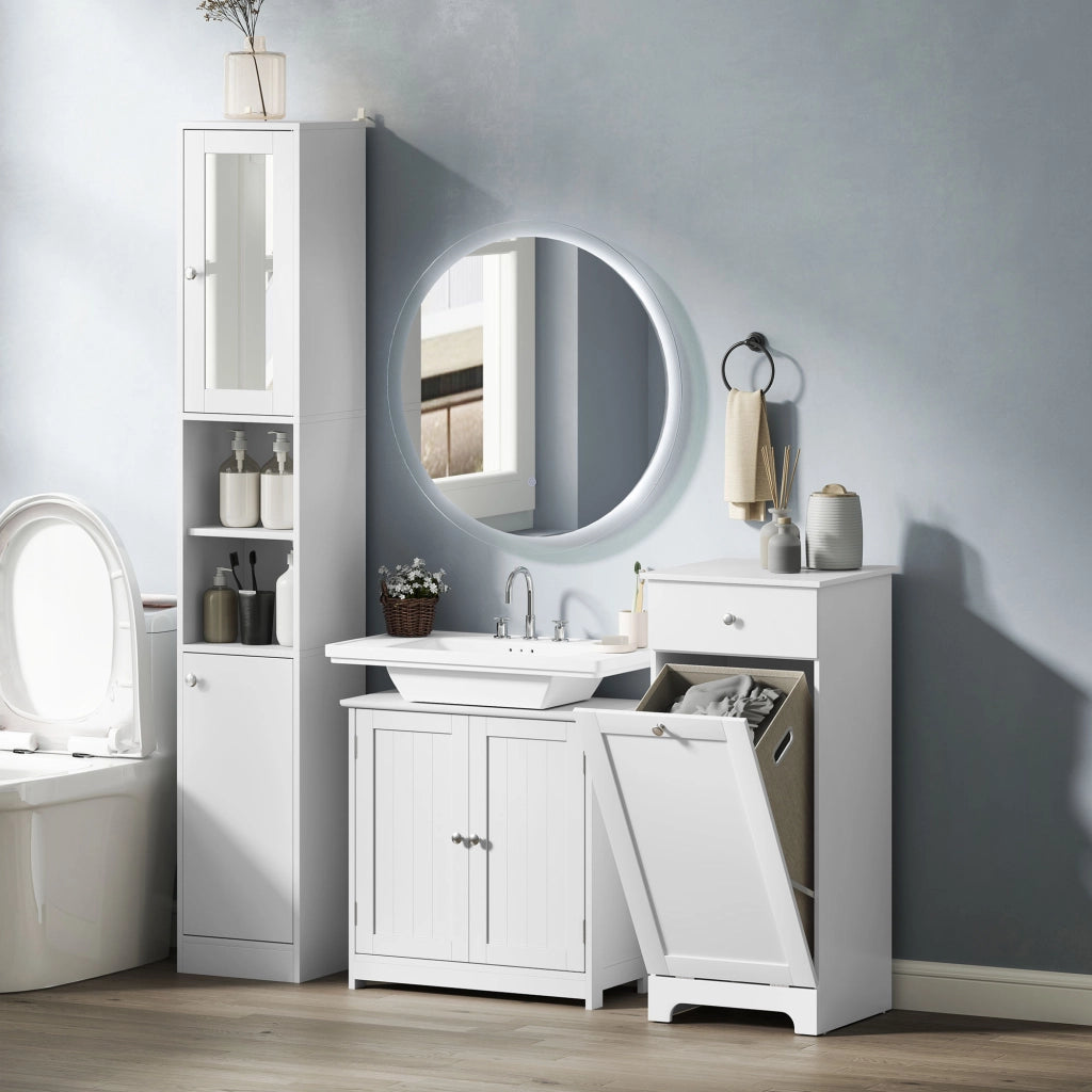 Mobile da bagno sottolavabo ¨C zephmum ¨C bianco legno 60x30x60 cm