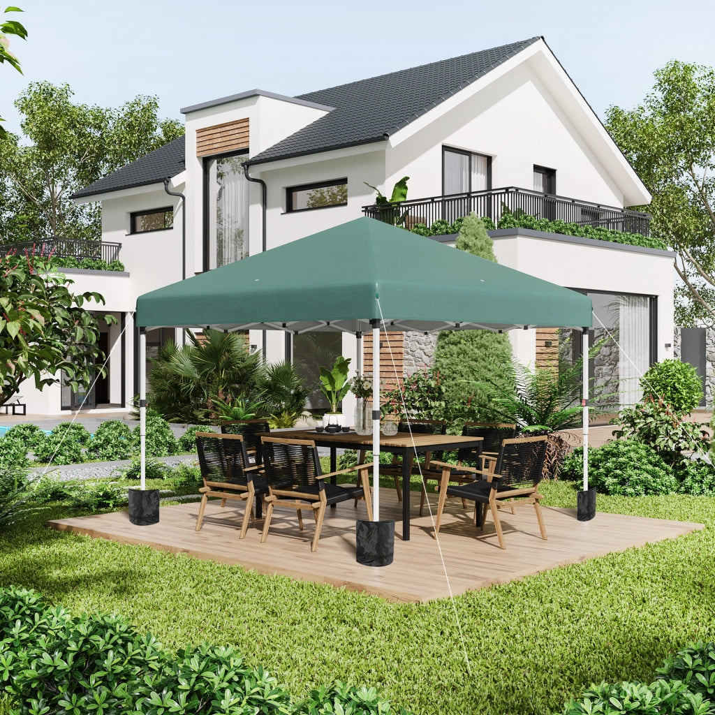 Gazebo pieghevole con 2 pareti ¨C zephmum ¨C verde 3x3m acciaio inox