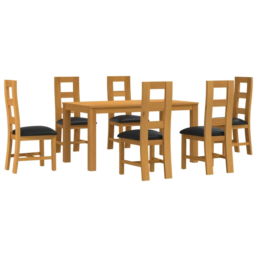 Set da pranzo 7 pz Nero Legno di Quercia Massello 3430379