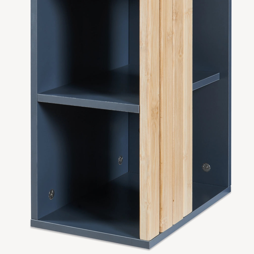 Mobiletto da Muro Svanes per Bagno Pensile con Frontale in Bambù e 3 Ripiani 60 x 30 x 20 cm - Grigio Scuro/ Naturale [en.casa]