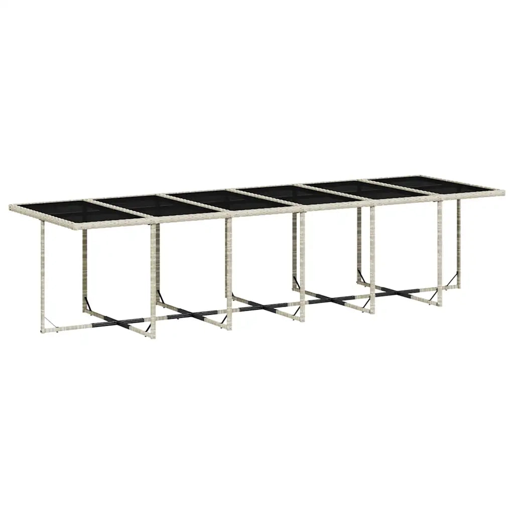 Set da Pranzo da Giardino 17pz con Cuscini Grigio in Polyrattan 3210647