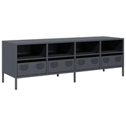 Mobile TV multimediale mensola TV credenza TV per sala da pranzo soggiorno camera da letto 135 x 39 x 43,5 cm acciaio laminato a freddo antracite 02_0026392