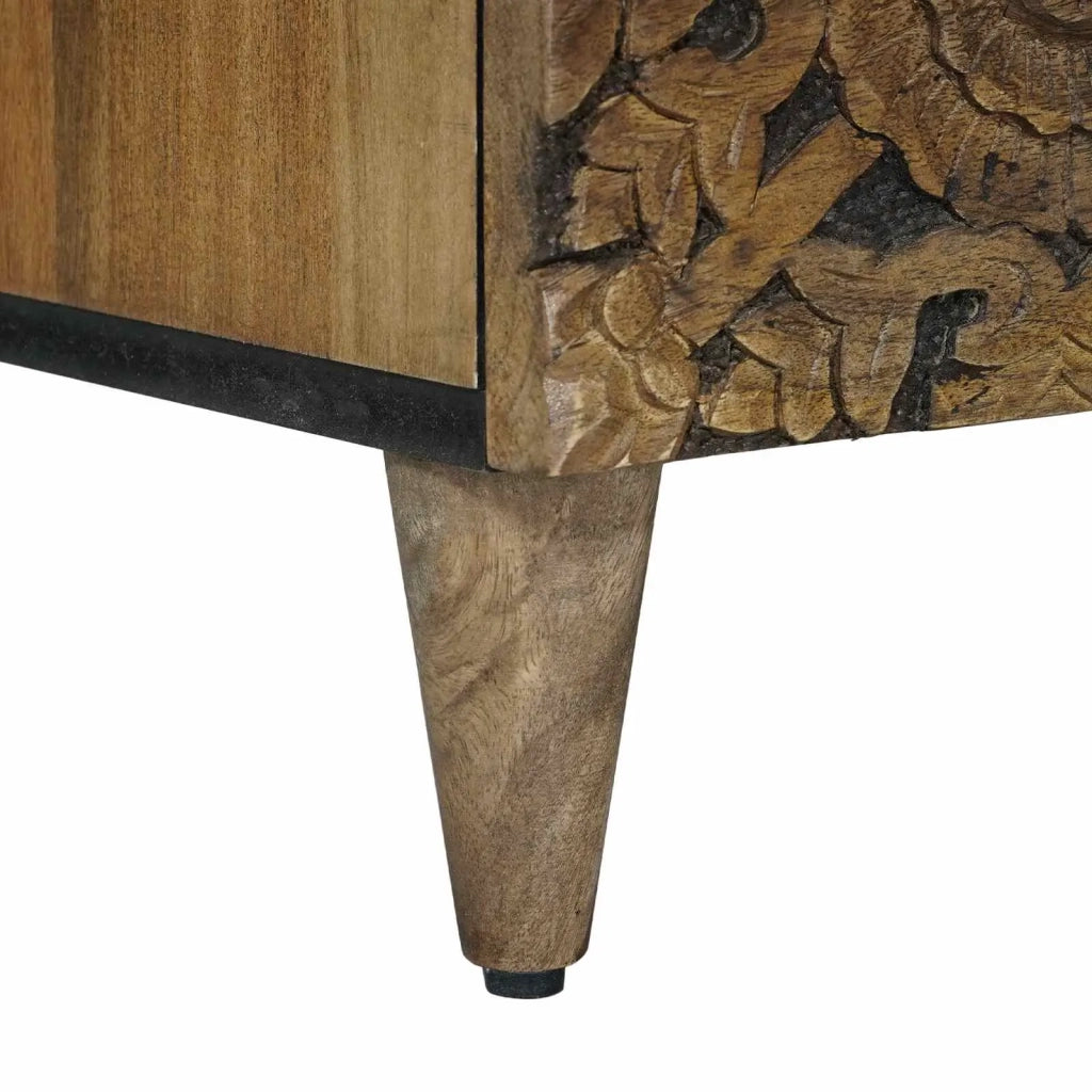 Mobile TV-Credenza per TV Marrone 80 x 33,5 x 46 cm Legno di mango massello 343156