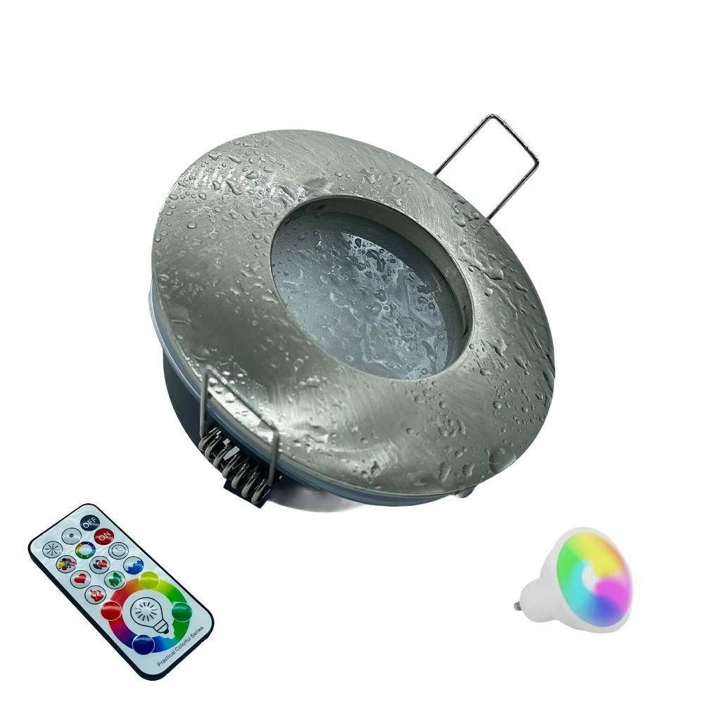 Trade Shop - Faretto A Led Da Incasso Per Bagno Box Doccia Lampada Rgbw 10w Gu10 Cromoterapia -