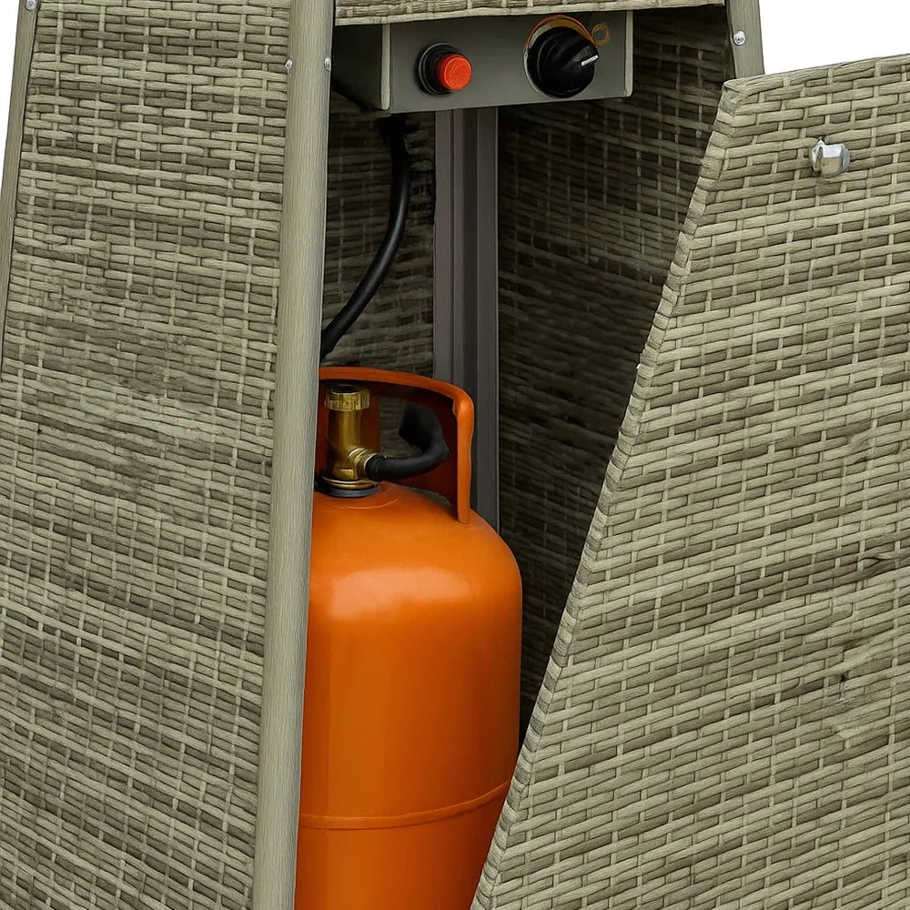 Tempo Style - Stufa a Gas Pyramid ( 5kW, 13kW) | Stufa da esterno Grigio Rattan