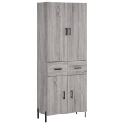 Buffet credenza cassettiera armadio mobile contenitore organizer cucina soggiorno salotto rovere Sonoma alto 69,5 x 34 x 180 cm legno ingegnerizzato grigio 02_0035409